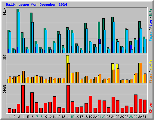 Daily usage for December 2024