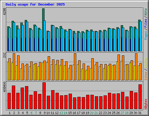 Daily usage for December 2025