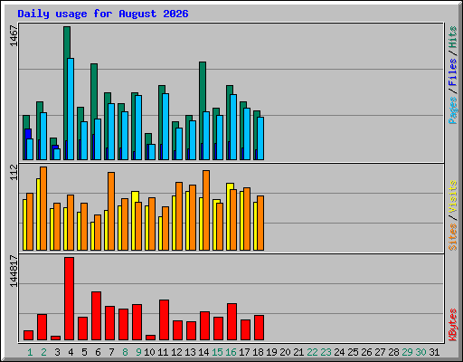 Daily usage for August 2026