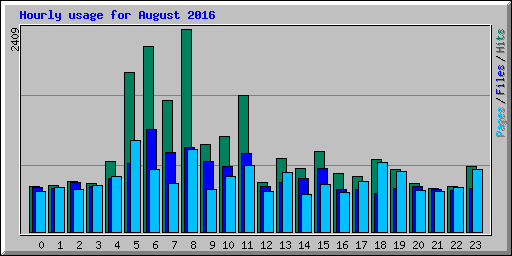 Hourly usage for August 2016
