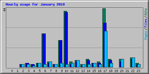 Hourly usage for January 2018