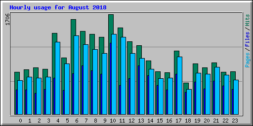Hourly usage for August 2018