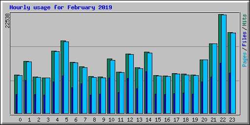 Hourly usage for February 2019