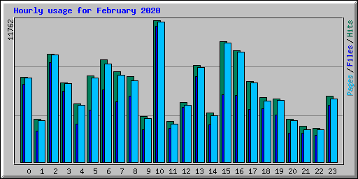 Hourly usage for February 2020