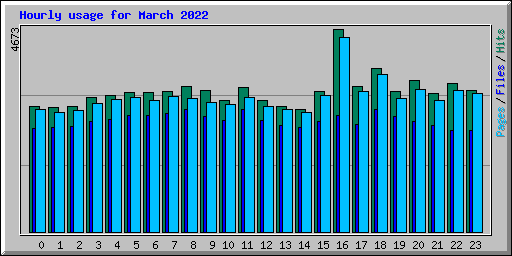 Hourly usage for March 2022