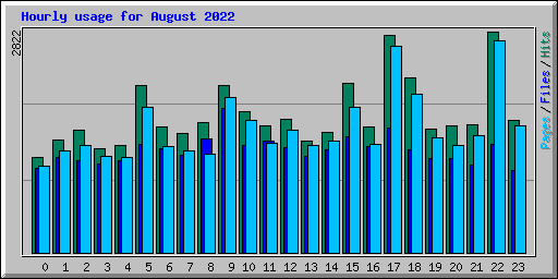 Hourly usage for August 2022