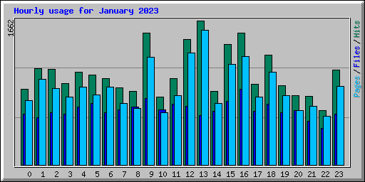 Hourly usage for January 2023