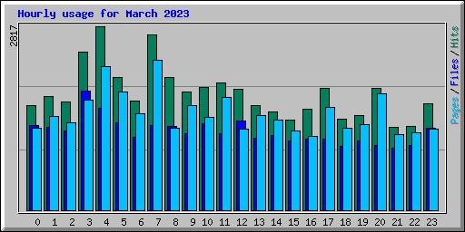 Hourly usage for March 2023
