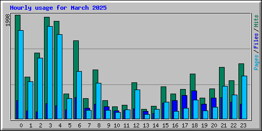 Hourly usage for March 2025