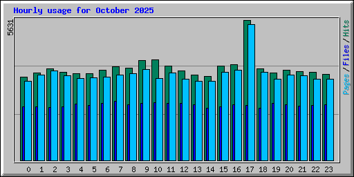 Hourly usage for October 2025